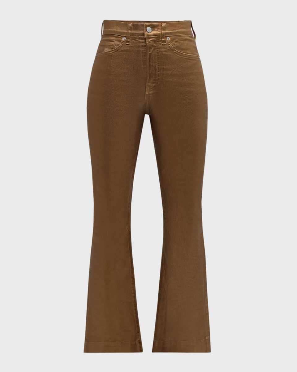 Carson Metallic Ankle Flare Jeans